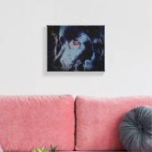 Black Border Collie Dog Face Leinwanddruck (Insitu (Wohnzimmer))