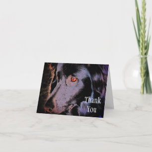 Black Border Collie Dog Kunst Danke Karte