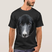 Black Border Collie Face Dog T-Shirt (Vorderseite)