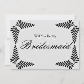 Black Border Confetti Werden Sie meine Bridesmaid Einladung (Vorderseite)