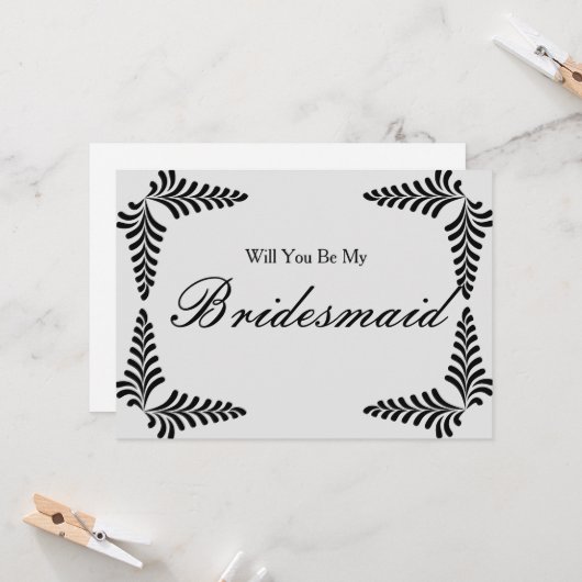 Black Border Confetti Werden Sie meine Bridesmaid Einladung (Vorderseite/Rückseite Beispiel)