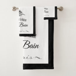 Black Border Paris Hotel Badhandtuch Set