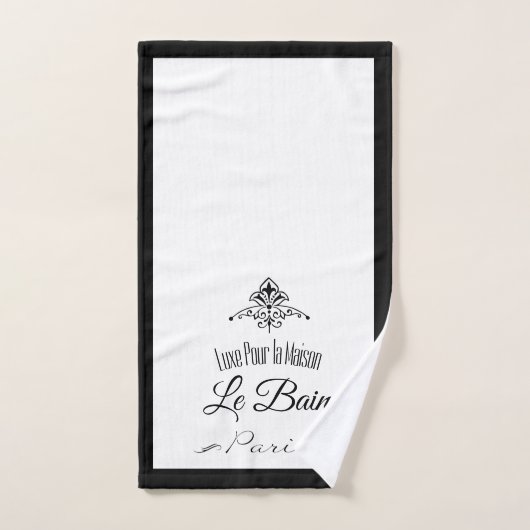 Black Border Paris Hotel Badhandtuch Set (Handtuch)