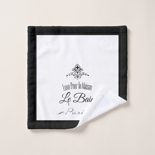 Black Border Paris Hotel Badhandtuch Set (Waschlappen)
