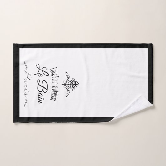 Black Border Paris Hotel Badhandtuch Set (Handtuch)