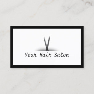 Black Border & Scissan Hair Salon Business Card Visitenkarte