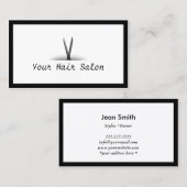 Black Border & Scissan Hair Salon Business Card Visitenkarte (Vorne/Hinten)