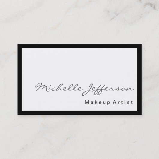 Black Border White Makeust Artist Business Card Visitenkarte (Vorderseite)