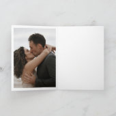 Black Border White Script Wedding Foto Vielen Dank Dankeskarte (Innenseite)