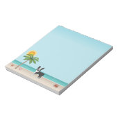 Black Boston Terrier an einem tropischen Sommerstr Notizblock (Rotiert)