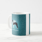 Black Boston Terrier Dog Angel Pet Memorial Kaffeetasse (Vorderseite Links)