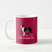 Black Boston Terrier Feliz Naughty Dog Design Kaffeetasse (Links)