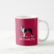 Black Boston Terrier Feliz Naughty Dog Design