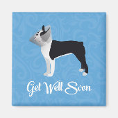 Black Boston Terrier Get Well Soon Funny Dog Magnet (Vorne)