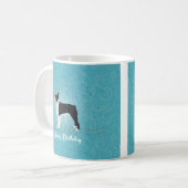 Black Boston Terrier Happy Birthday Design Kaffeetasse (Vorderseite Links)