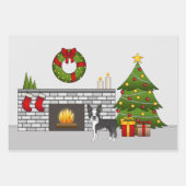 Black Boston Terrier in einem festlichen Weihnacht Geschenkpapier Set (Vorderseite 2)