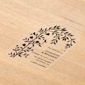 Black Botanical Bird Arch Wedding Acryleinladungen (Ablage )