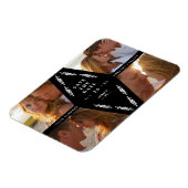 Black Botanical Modern Collage 4 Fotos Hochzeit Magnet (Linke Seite)