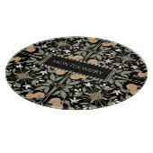 Black Botanical Orange Blossoms Pattern Schneidebrett (Ecke)