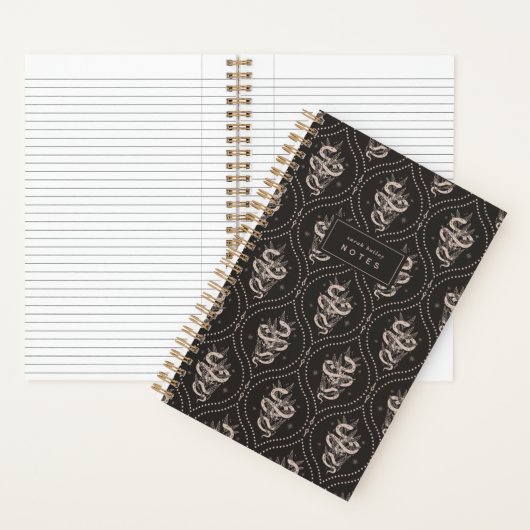 Black | Botanical Snake Personalized Notizblock (Innen)