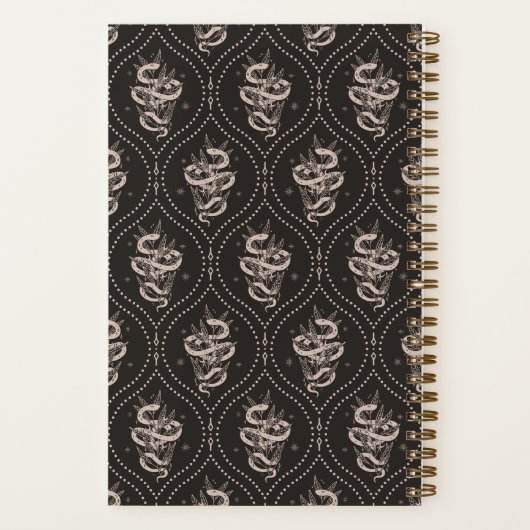 Black | Botanical Snake Personalized Notizblock (Rückseite)