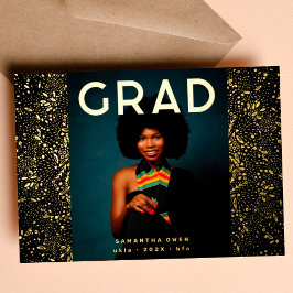 Black Botanicals Grad Foto Gold Foil Ankündigung