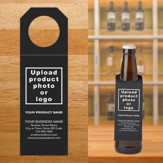 Black Bottle Hanger Tag Flaschenanhänger