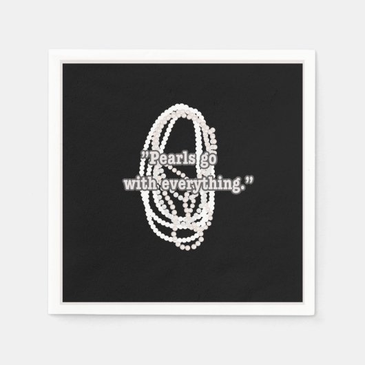 Black Bougie Bling String of Pearls Paris Serviette (Vorderseite)