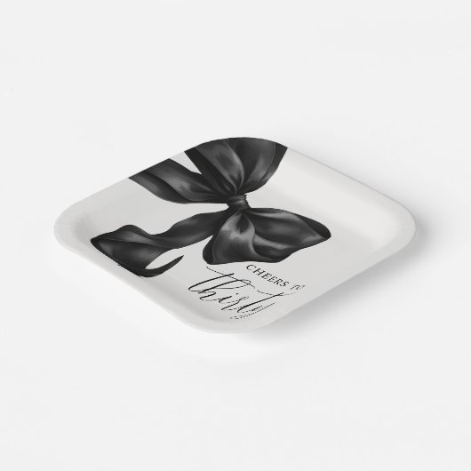 Black Bow 30th 40th 50th Birthday  Pappteller (Gewinkelt)