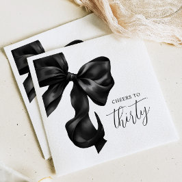 Black Bow 30th 40th 50th Birthday  Serviette