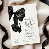 Black Bow 40. Geburtstag Einladung