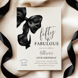 Black Bow 50. Geburtstag Einladung