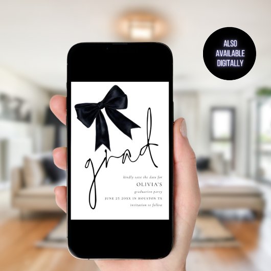 Black Bow Abschluss Grad Save the Date