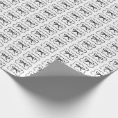 Black Bow and Curly Ribbon Frame Chic Whimsical Geschenkpapier (Ecke)