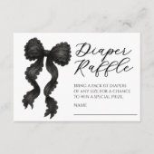 Black Bow Baby Duschdusche Windeln Raffel Begleitkarte (Vorderseite)