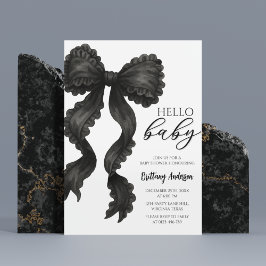 Black Bow Baby Dusche Coquette Ribbon Einladung