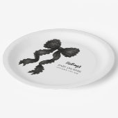 Black Bow Baby Dusche Coquette Ribbon Pappteller (Schrägansicht)