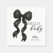 Black Bow Baby Dusche Coquette Ribbon Serviette (Vorderseite)