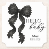 Black Bow Baby Dusche Coquette Ribbon Untersetzer (Vorderseite)