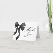 Black Bow Baby Dusche Dankeskarte (Vorderseite)