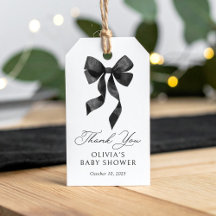 Black Bow Baby Dusche
