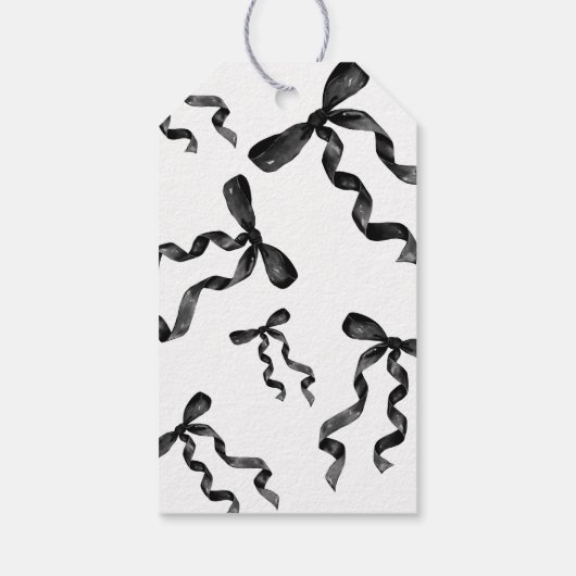 Black Bow Baby Dusche Geschenkanhänger (Rückseite)