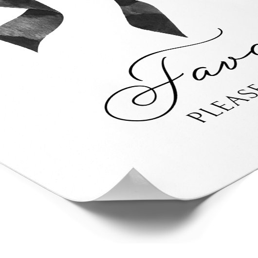 Black Bow Baby Duwer Favorit Schild (Ecke)