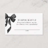 Black Bow Baby Showdiaper Raffle Ticket Begleitkarte (Vorderseite)