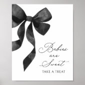 Black Bow Baby Shower Babys sind Sweet Sign Poster (Vorne)