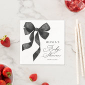 Black Bow Baby Shower Serviette (Beispiel)