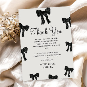 Black Bow Birthday Danke, Card Dankeskarte