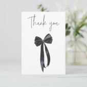 Black Bow Birthday Dankeskarte (Stehend Vorderseite)
