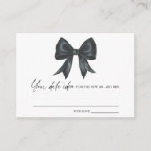 Black Bow Brautparty Date Night Ideas Datum Jakar Begleitkarte (Vorderseite)