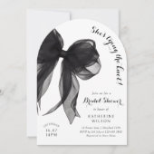 Black Bow Brautparty Einladung (Vorderseite)